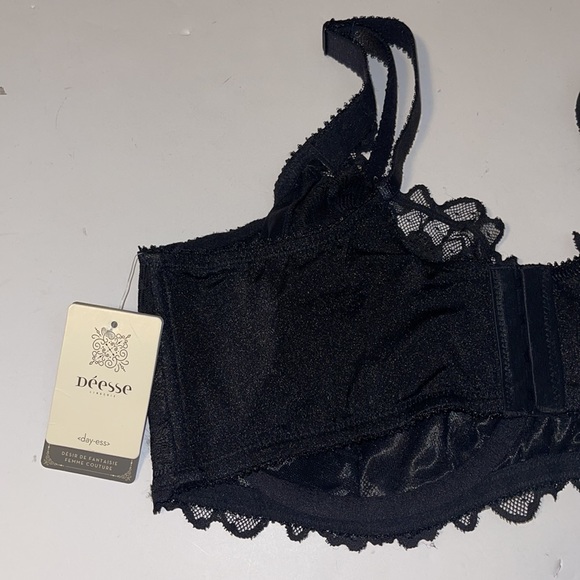 🆕 Déesse Lingerie Black Lace Underwire Bra - Women’s Size 42DD / DD42 - Picture 6 of 11